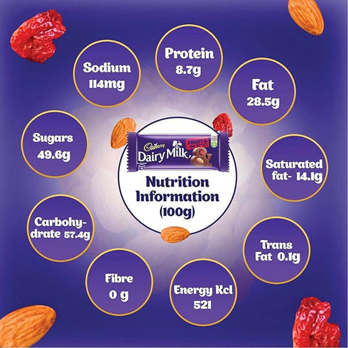 Cadbury Dairy Milk Chocolate Bar Fruit and Nut